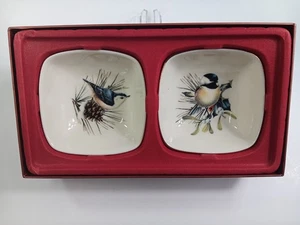 Ciotole in ceramica, modello Lenox saluti invernali bordo oro 24 carati, vintage - Foto 1 di 7
