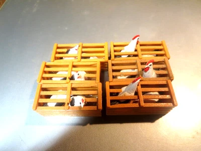 6 Plastic Crates W/ Chickens - Image 1 of 2