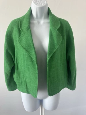Dana Buchman Green Linen Blend Blazer, Sz: 6 (b43) - Image 1 of 4