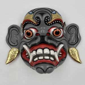 Máscara tribal Bali de madera tallada a mano - Imagen 1 de 14