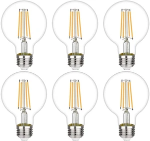 G25 LED Edison Vanity Globe Light Bulbs, LED Filament Light Bulb, 6W Equivale... - Picture 1 of 6