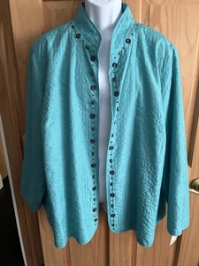Alfred Dunner Damen 24W Perlen Coconut Creek vorne offen Langarm Jacke Neu mit Etikett - Bild 1 von 11