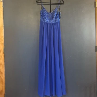 Sue Wong Nocturne Dress Womens 4 Teal Blue Beaded Cocktail NWT New Nice - Image 1 of 4