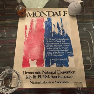 Walter Mondale Democratic National Convention Poster Künstler signiert von Mondale - Bild 1 von 8