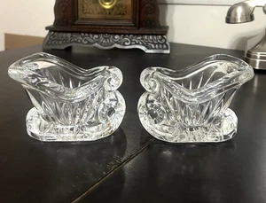 Set di Piatti Caramelle Vintage 24% Cristallo Piombo Natale Slitta Babbo Natale - Foto 1 di 3