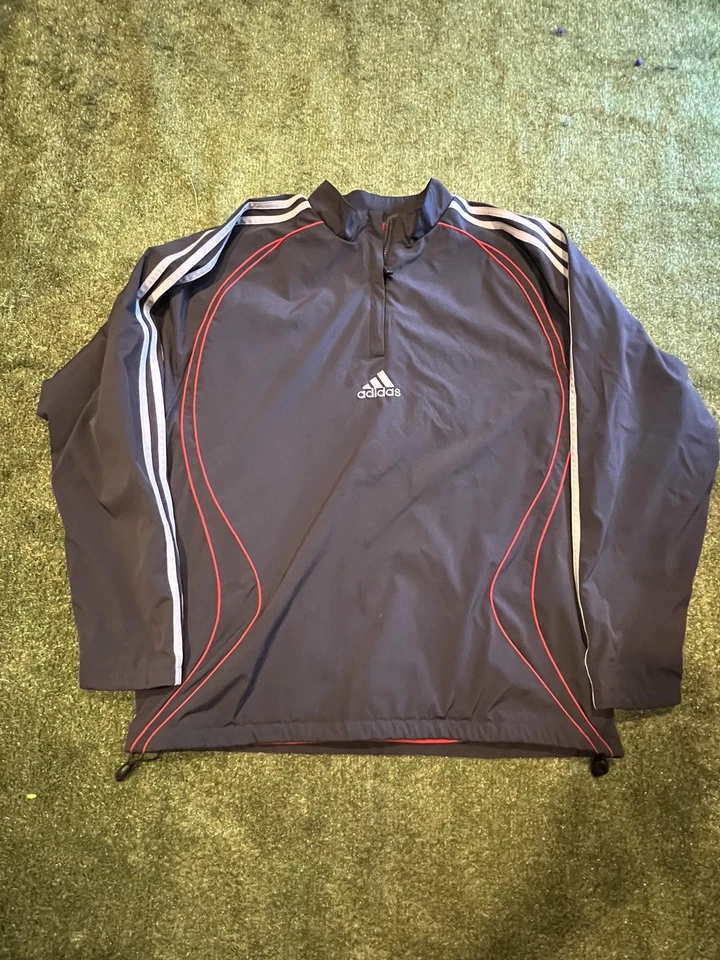 Adidas ClimaWarm LiverPool Crest Fleece Lined Pullover Jacket Mens Vintage - Image 1 of 4