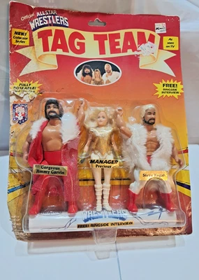 AWA Remco Tag Team Garvin Regal Precious SEALED MOC VINTAGE DAMAGED CARD - Image 1 of 4