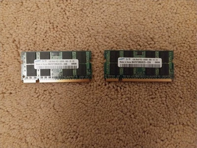 2×1GB DDR2-667 PC2-5300S Laptop RAM Samsung SO-DIMM 200-Pin Untested - Image 1 of 2