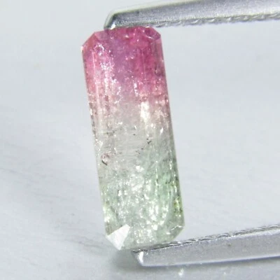 1.34Cts Stunning Natural Bi-Color Tourmaline Emerald Cut Mozambique Gemstone  - Image 1 of 4