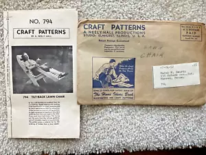 Vintage A. Neely Hall #794 Craft Woodworking Pattern Tilt-back Lawn Chair 1952 - Picture 1 of 2