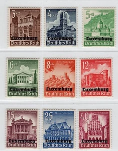 ALEMANIA 3er REICH OCUPACIÓN SEGUNDA GUERRA MUNDIAL LUXEMBURGO SCOTT NB1-NB9 PERFECTO SIN MONTAR O NUNCA MONTADO - Imagen 1 de 1
