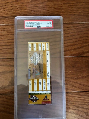 2001 WORLD SERIES Game 2 Full Ticket PSA 8 NM-Mint POP 3, ONLY 3 Higher!!! - Image 1 of 3