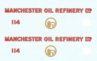 Hornby O Gauge Tanker | Manchester Oil Refinery LTD | Waterslide Transfer Decal
