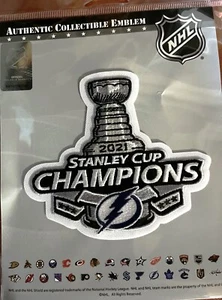 2021 TAMPA BAY LIGHTNING CHAMPIONS PATCH STANLEY CUP FINAL SCF NHL JERSEY STYLE - Picture 1 of 2