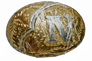 Silver Buckle with a letter N 41/2x31/4 Award design metals - Picture 1 of 2