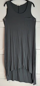 Women’s Promesa Gray Hi-Lo Maxi Sleeveless Tank Dress w Pocket Size Large - Picture 1 of 6