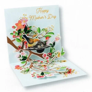 MOTHER'S DAY Pop-Up Card, "Birds of Spring" Art by Katie Scheid — Up With Paper - Picture 1 of 5