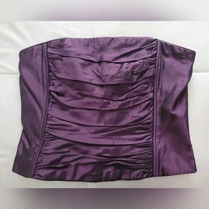 Vintage Y2K Scott McClintock Purple Satin Whimsygoth Coquette Corset Bustier Top - Picture 1 of 8