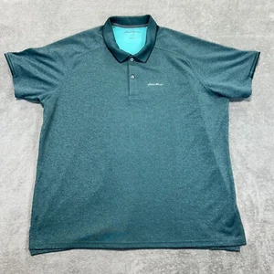 Eddie Bauer Mens 2XL Resolution Pro Polo Shirt Short Sleeve Green Free Dry Golf - Picture 1 of 8