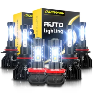 For Mitsubishi Lancer 08-2017 Combo 6x Upgrade LED Headlight +Fog Light Bulbs - Picture 1 of 12