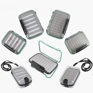 NDS Waterproof Plastic Fly Fishing Box Case Double Side Fishing Case with Foam - Picture 1 of 8