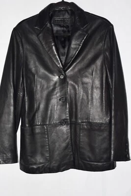 Jaqueta de couro feminina tribal tamanho. Bolsos frontais de 8 botões forrados macios confortáveis - Imagem 1 de 4