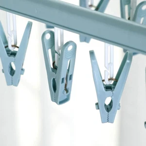 Clip and Drip Hanger Clothes Hanger Drying Rack 32 Clips (Light Blue) - Picture 1 of 7