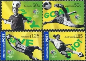 Juego de estampillas de fútbol americano deportivo de Australia 2006 4 V montadas sin montar o nunca montadas - Imagen 1 de 3