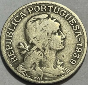 PORTUGAL - One Escudo - 1939 - Km-578 - Fine - KEY DATE! - Picture 1 of 2