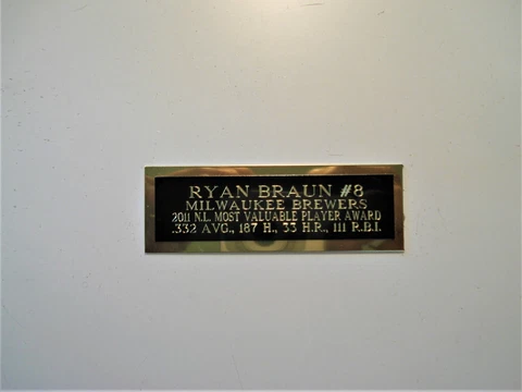 Ryan Braun Brewers 2011 NL MVP Award Baseball Card Plaque Nameplate 1" X 3" Cover