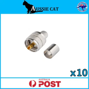 10x UHF PL259 Crimp Type Male Plug Connector CB Radio Antenna RG8 LMR400 RG213.. - Picture 1 of 3