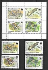 Bulgaria 1989 WWF Wildlife Fauna Tiere Dieren Animals Bat compl set + MS MNH