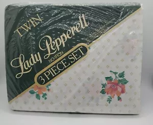 VINTAGE NOS NEW Lady Pepperell Sonnet 3 Piece Twin Sheet Set Pink Blue Flowers - Picture 1 of 2