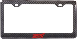 Subaru WRX STI 100% Carbon Fiber License Plate Frame Impreza (RED) - Picture 1 of 3