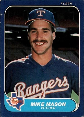 1986 Fleer Texas Rangers Baseball Card #565 Mike Mason - Image 1 of 2
