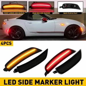 Front Rear Side Marker Lights Turn Signal Smoked For 2016-2020 Mazda MX-5 Miata - Picture 1 of 21