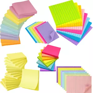 Post It Sticky Notes Reminders Self Adhesive Various Size Colours Paper Memo Pad - Picture 1 of 99