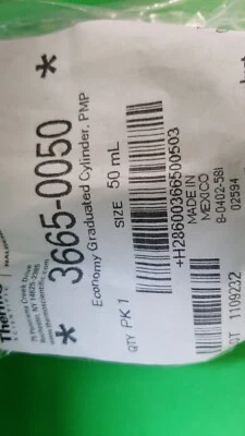 Thermo Scientific Nalgene 50 ml PMP cilindro de medición graduado 3665-0050 Foto 1 de 2