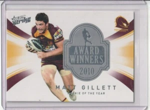 2011 Select NRL Strike Award Winners Card AW9 Matt Gillett - 2010 Rookie - Picture 1 of 2
