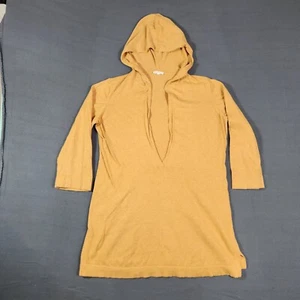 Eileen Fisher Shirt Women Medium Cashmere Blend Lagenlook Deep V Hooded - Picture 1 of 9