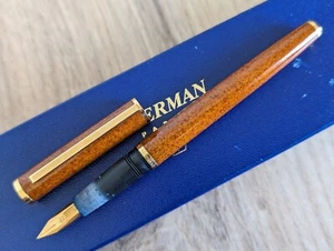 Waterman Master Brown Lacquer Fountain Pen - Gold 18K-750 (B) Nib w/Box - Picture 1 of 14