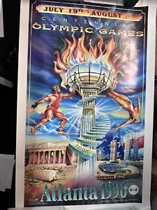 Vtg Poster 1996 Atlanta Centennial Olympic Games New Sealed 27x17” - Picture 1 of 10