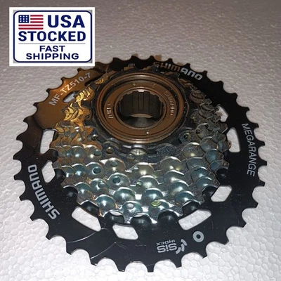 Shimano MF-TZ510-7 Freewheel 7-Speed MEGARANGE 14-34T SIS Index Threaded New - Image 1 of 4