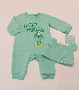 Disney Baby Junge Mickey Mouse 0-3 Monate Overall Mütze 2-teiliges Set süßes Outfit neu - Bild 1 von 2