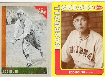 Edd Roush Lot of 2 2022 Panini Diamond Kings/1990 Swell Baseball Greats - Image 1 of 2