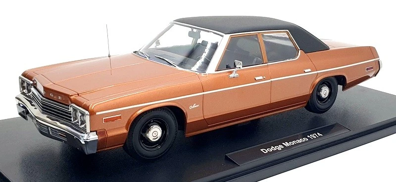 KK Scale 1/18 Scale KKDC181123 - 1974 Dodge Monaco - Brown / Black - Image 1 of 4