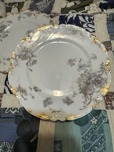 Antike Haviland Limoges Schleiger 340A Gold Vergoldet Floral Überbackene Teller Sehr guter Zustand - Bild 1 von 6