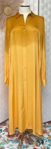 Forte Forte Yellow Satin Gradient Button Down Dress Size 2 Medium ITALY *No Belt - Picture 1 of 22