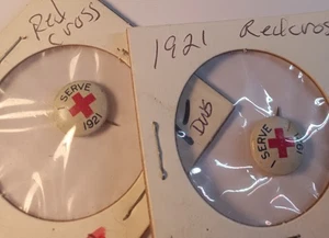 Paar Rotes Kreuz Vintage Anstecknadeln von 1921 - Bild 1 von 8