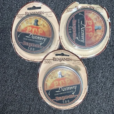 3 гранулы для охоты на мелкую дичь Benjamin BHP22 калибра .22 с полым острием (500 штук) - Изображение 1 из 4